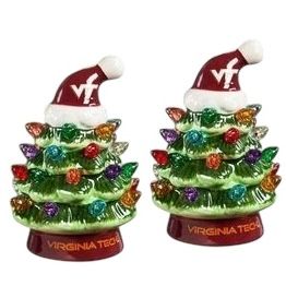 Virginia Tech Hokies 4" Ceramic LED Christmas Trees Set of 2