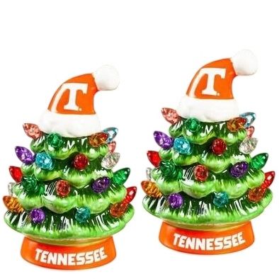 Tennessee Volunteers 4" Ceramic LED Christmas Trees Set of 2