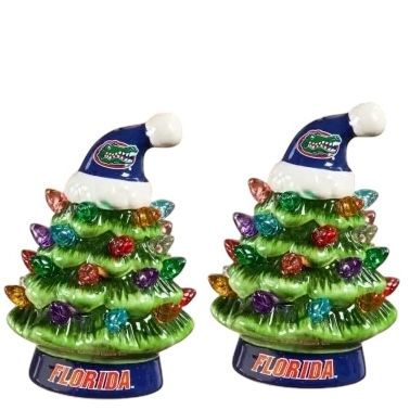 Florida Gators 4" Ceramic LED Christmas Trees Set of 2