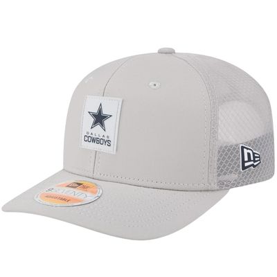Dallas Cowboys Men's Gray New Era 2025 Sideline 9SEVENTY Trucker Adjustable Hat