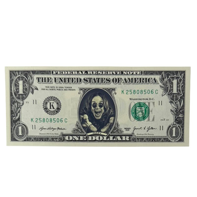 Ozzy Osbourne Famous Face Dollar Bill