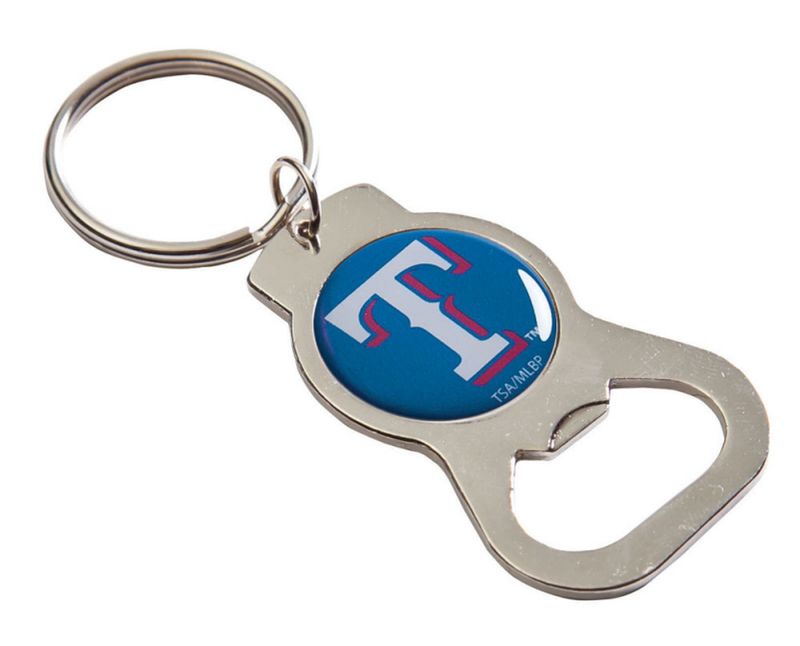 Texas Rangers Metal Key Ring and Bottle Opener