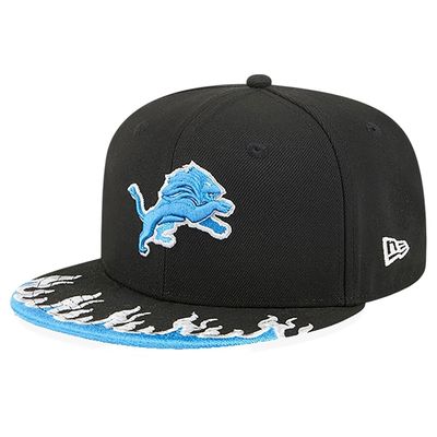 Detroit Lions Youth New Era Black Flame 9FIFTY Snapback Hat