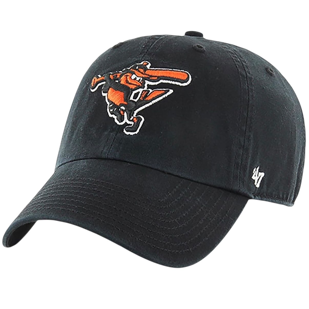 Baltimore Orioles Men’s Black 47 Brand Clean Up  Adjustable Hat