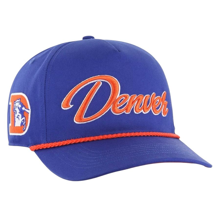 Denver Broncos Men’s Blue Historic Overhand Script 47 Hitch Snapback Hat