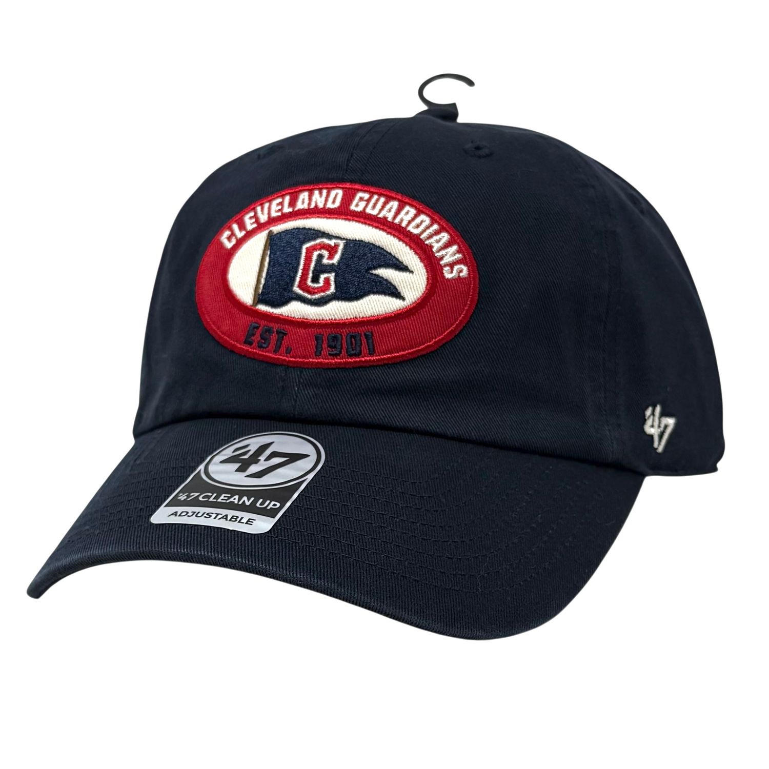 Cleveland Guardians Men's Navy Burge 47 Brand Clean Up Adjustable Hat