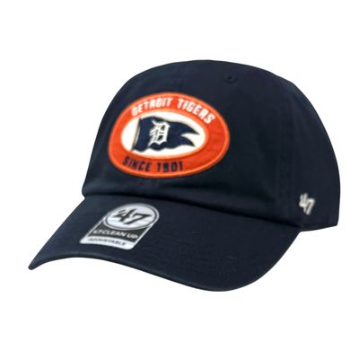 Detroit Tigers Men's Navy Burge 47 Brand Clean Up Adjustable Hat