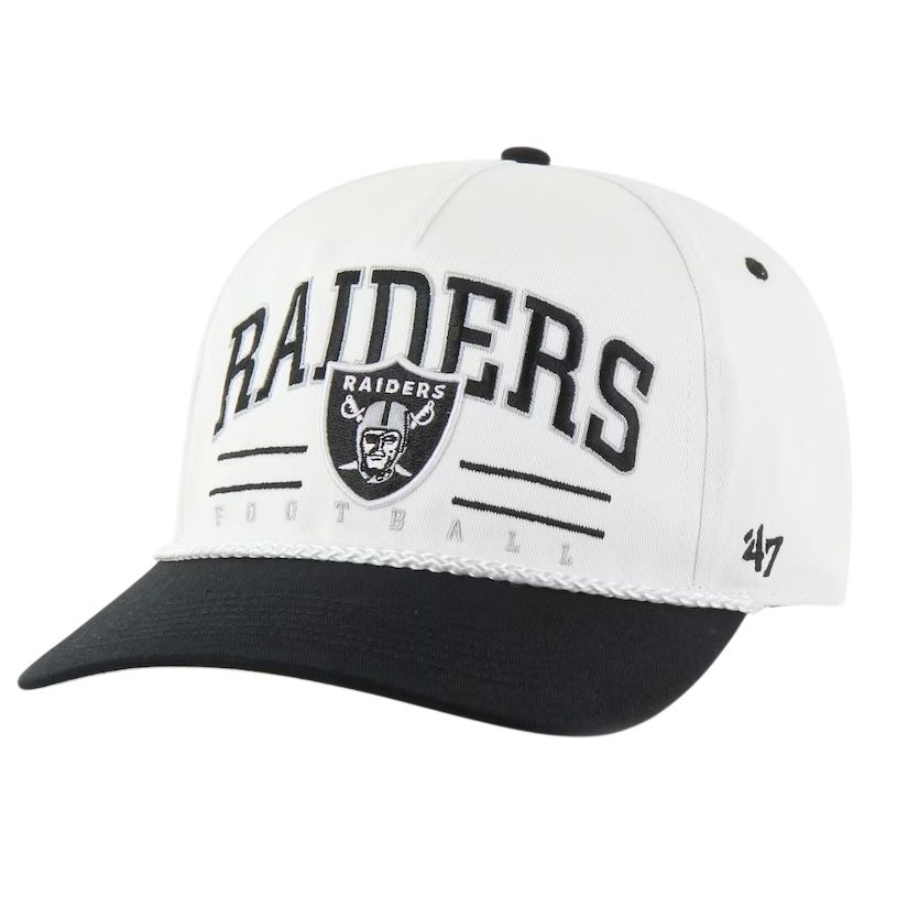 Las Vegas Raiders Men’s White Roscoe 47 Hitch Snapback Hat