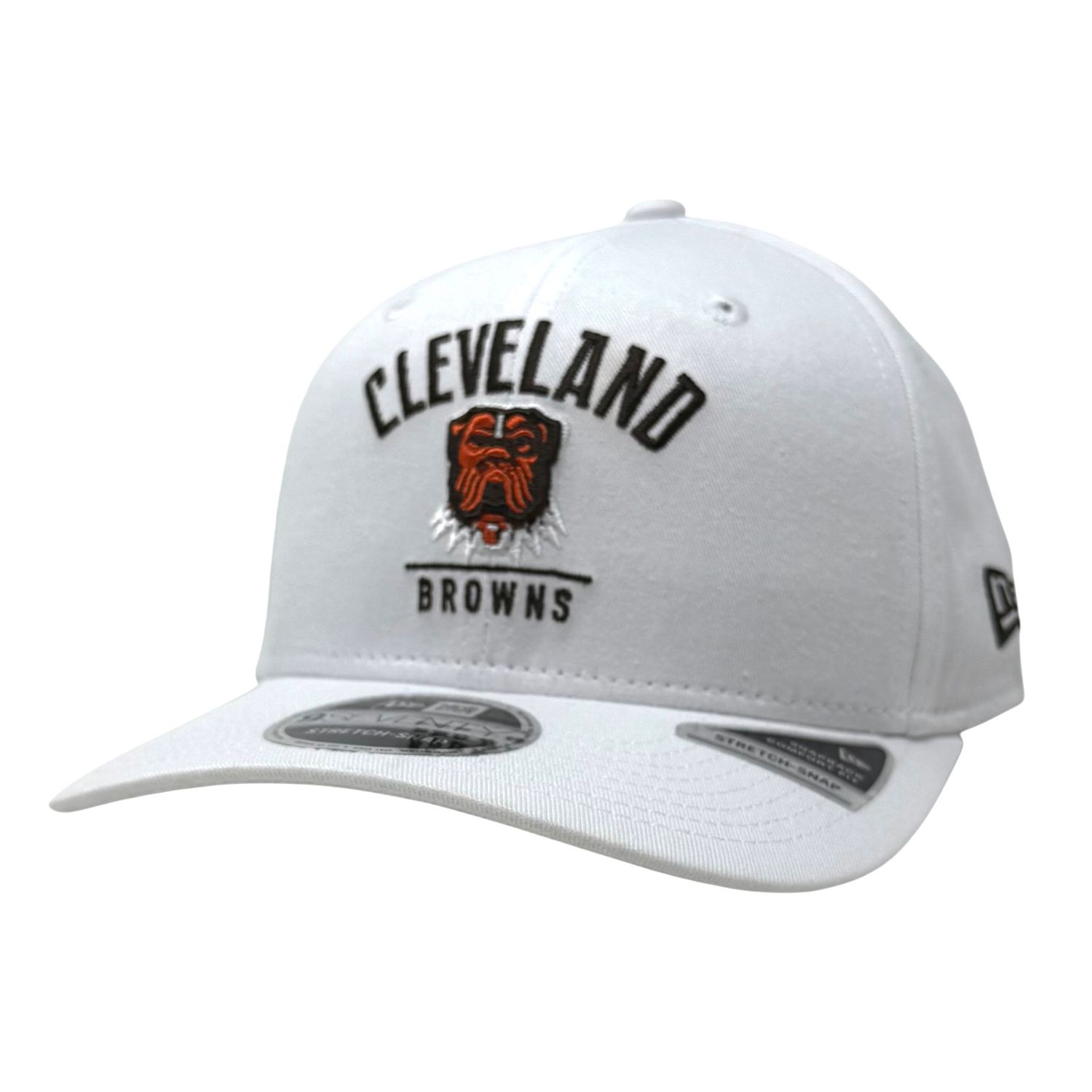 Cleveland Browns Men's Dawg Logo New Era White Connect 9SEVENTY Stretch-Snap Hat