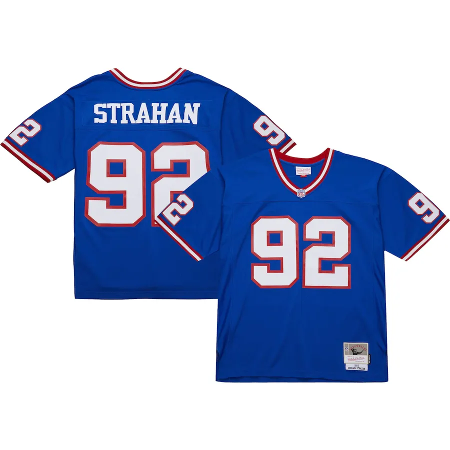 New York Giants Michael Strahan 1993 Blue Mitchell & Ness Men's Legacy Jersey