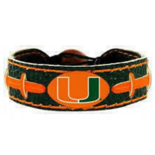 Miami Hurricanes Gamewear Football Bracelet Miami Hurricanes Gamewear Football Bracelet