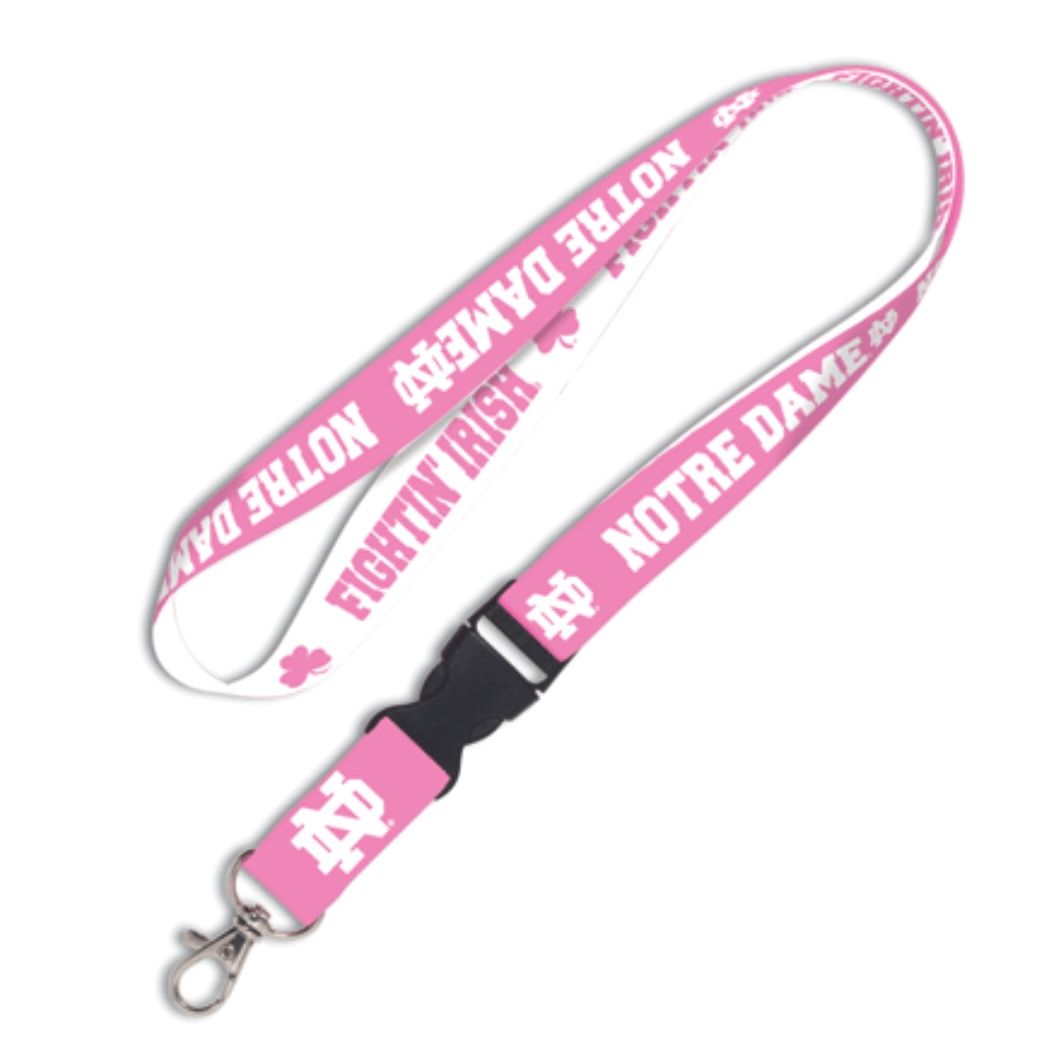 Notre Dame Fighting Irish Pink 1 Notre Dame Fighting Irish Pink 1" Lanyard