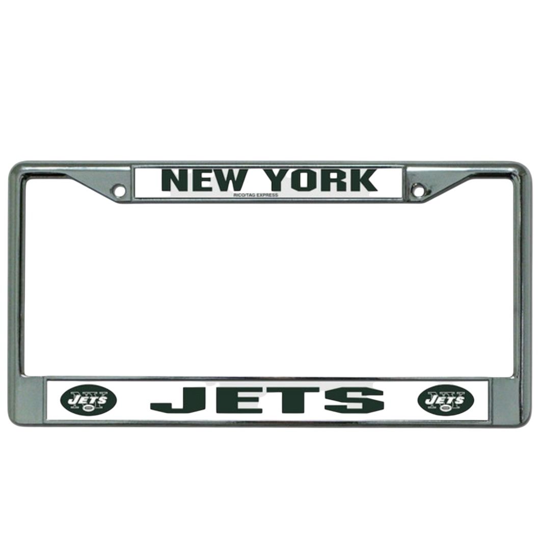 New York Jets Chrome Metal License Plate Frame New York Jets Chrome Metal License Plate Frame