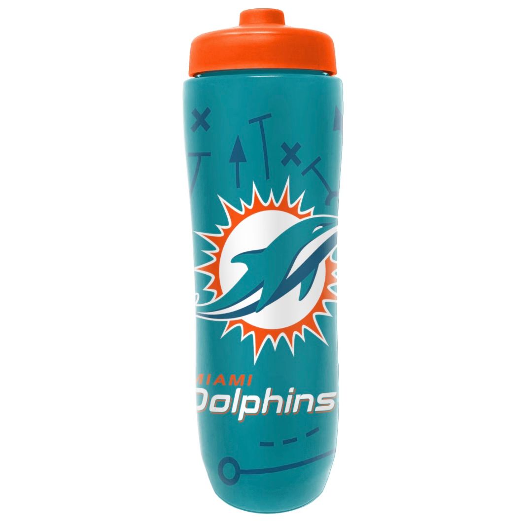 Miami Dolphins 34oz Squeezy Water Bottle