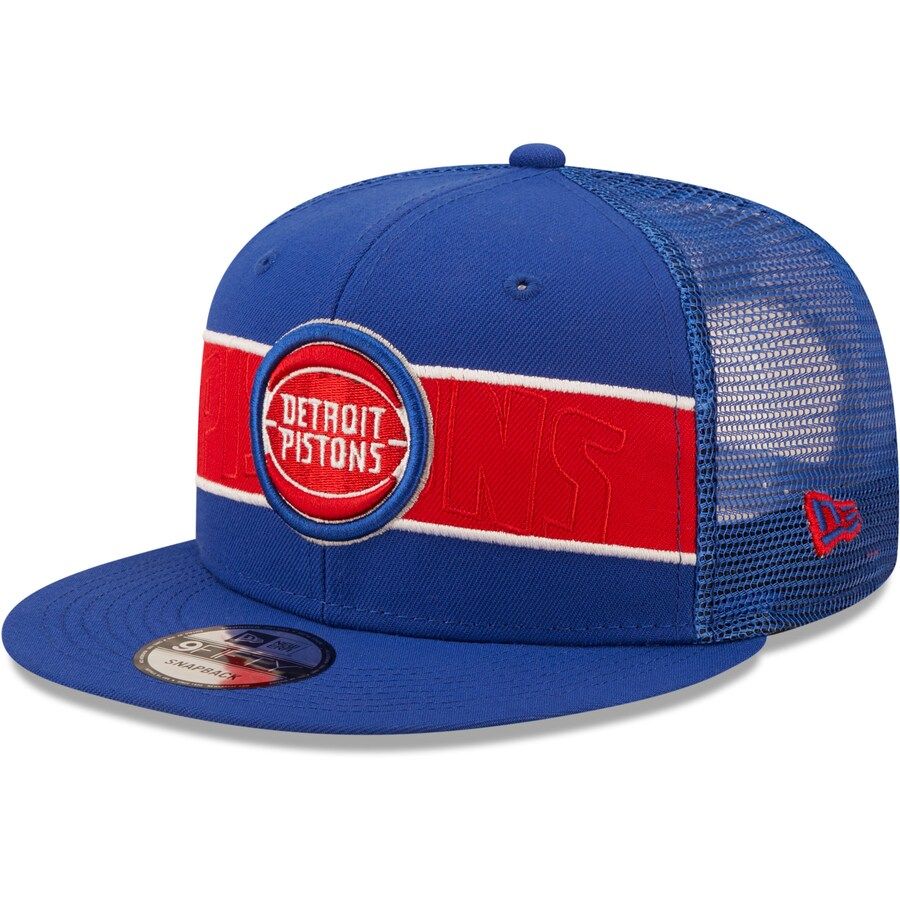 Detroit Pistons Men's Blue Tonal Band New Era 9Fifty Snapback Hat