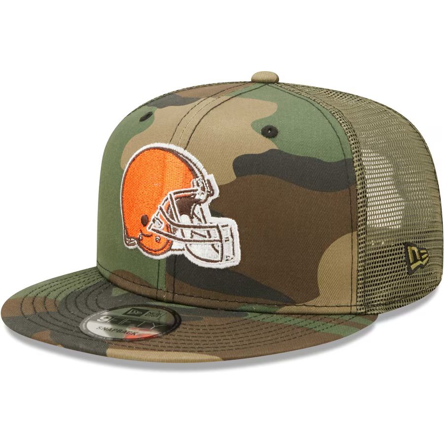 Cleveland Browns Men's Camo New Era 9Fifty Trucker Snapback Hat