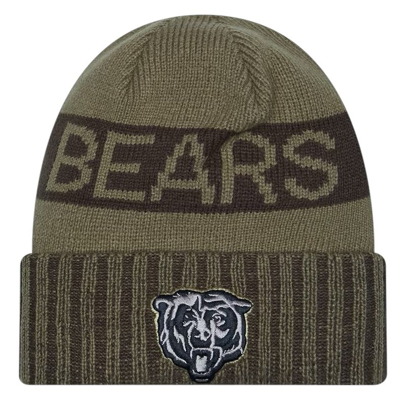 Chicago Bears Men's Dark Green New Era 2025 Salute to Service Cuffed Knit Hat Chicago Bears Men's Dark Green New Era 2025 Salute to Service Cuffed Knit Hat