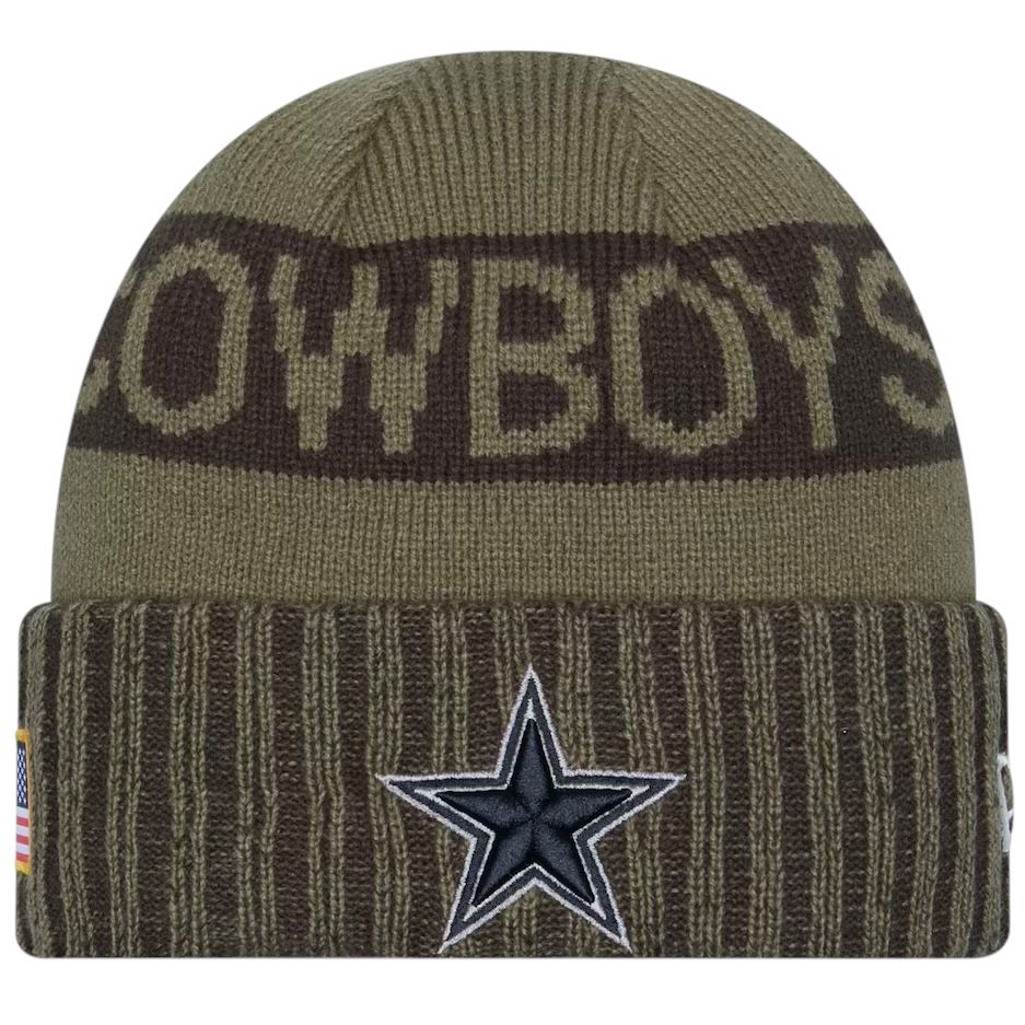 Dallas Cowboys Men's Dark Green New Era 2025 Salute to Service Cuffed Knit Hat Dallas Cowboys Men's Dark Green New Era 2025 Salute to Service Cuffed Knit Hat