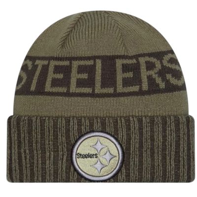 Pittsburgh Steelers Men's Dark Green New Era 2025 Salute to Service Cuffed Knit Hat Pittsburgh Steelers Men's Dark Green New Era 2025 Salute to Service Cuffed Knit Hat