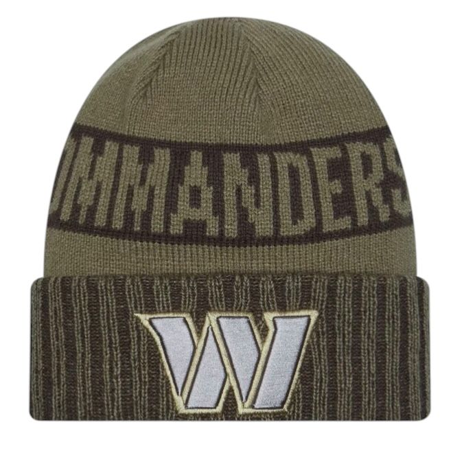 Washington Commanders Men's Dark Green New Era 2025 Salute to Service Cuffed Knit Hat Washington Commanders Men's Dark Green New Era 2025 Salute to Service Cuffed Knit Hat