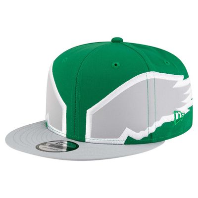 Philadelphia Eagles Men's New Era Kelly Green Helmet 9FIFTY Snapback Hat Philadelphia Eagles Men's New Era Kelly Green Helmet 9FIFTY Snapback Hat