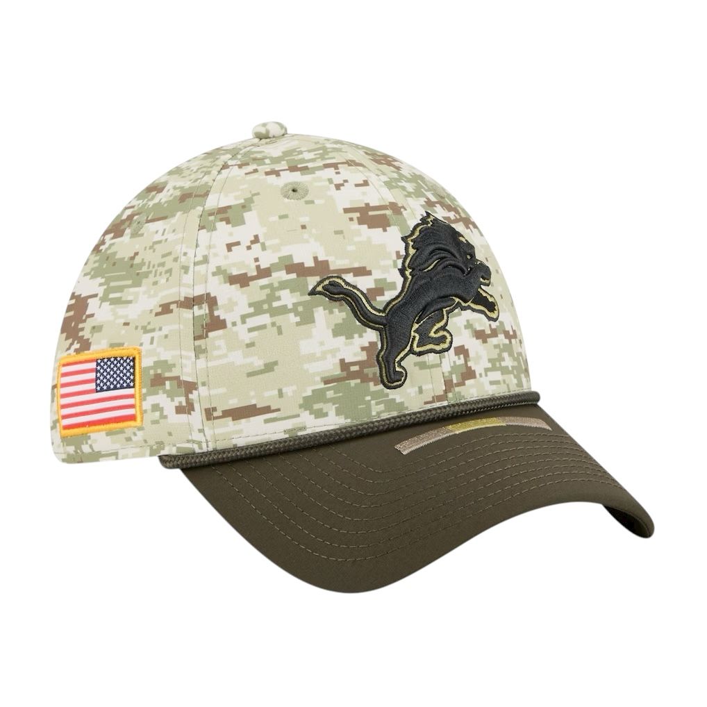Detroit Lions Men's Camo New Era 2025 Salute to Service 39THIRTY Flex Hat
