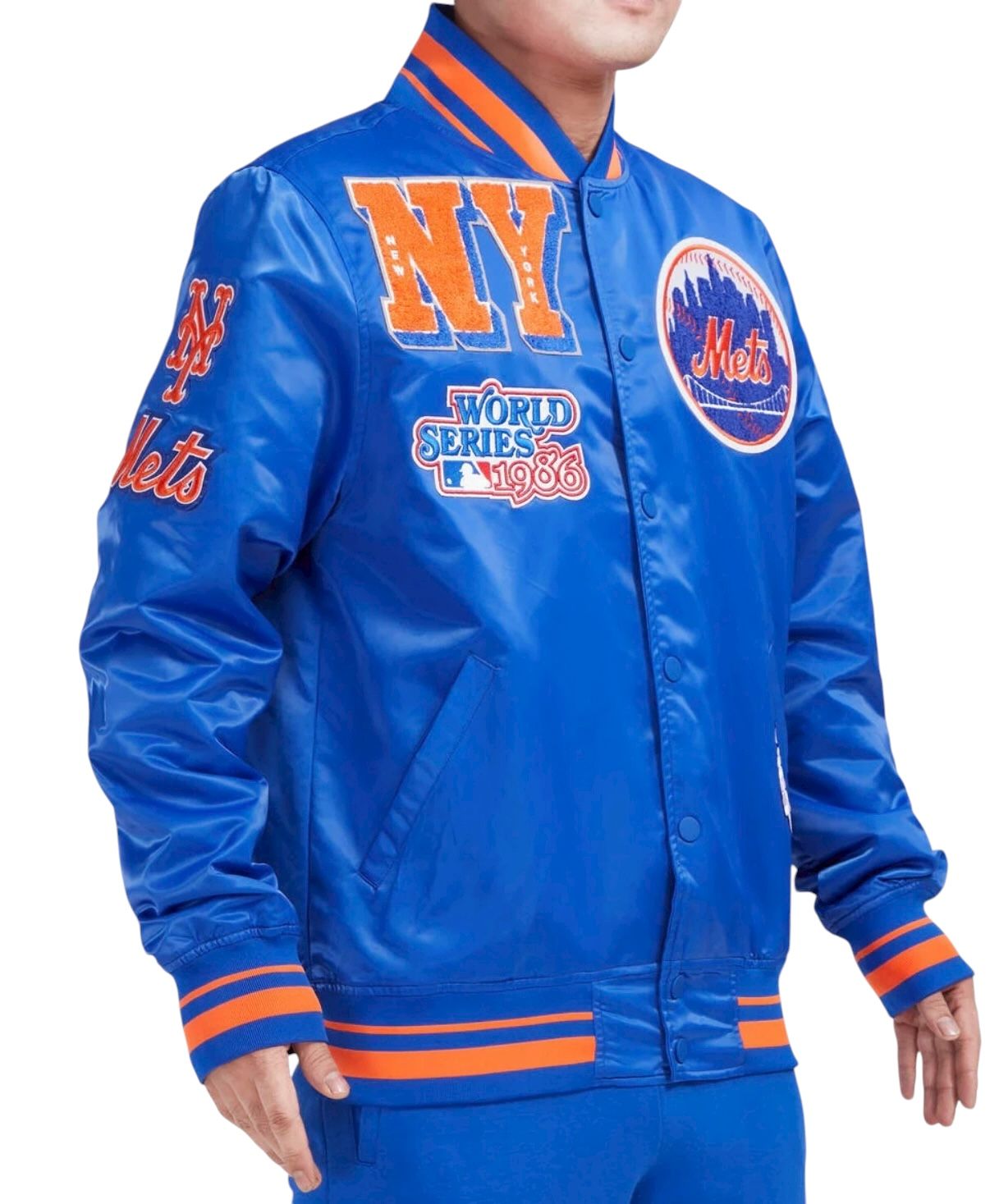 New York Mets Men’s Blue 1986 World Series Pro Standard Satin Full-Snap Luxury Jacket