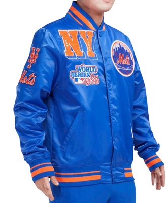 New York Mets Men’s Blue 1986 World Series Pro Standard Satin Full-Snap Luxury Jacket New York Mets Men’s Blue 1986 World Series Pro Standard Satin Full-Snap Luxury Jacket