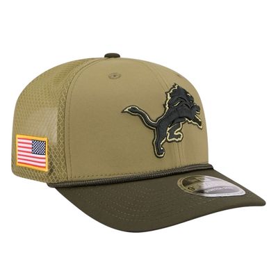 Detroit Lions Men's Green New Era 2025 Salute to Service 9SEVENTY Adjustable Hat
