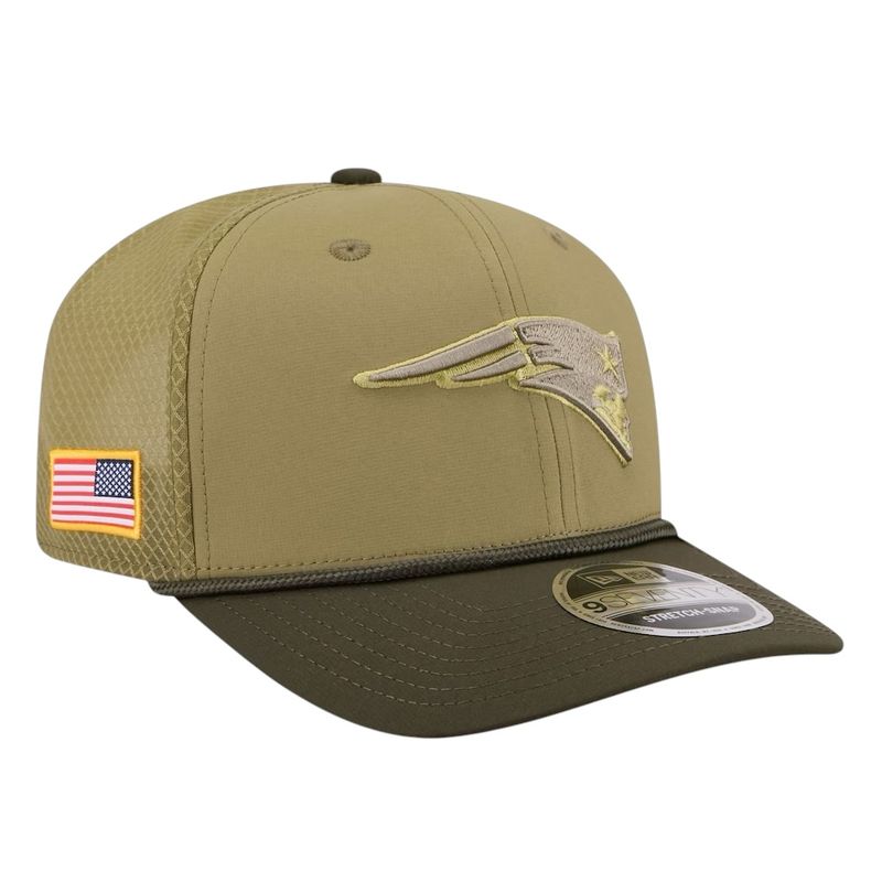 New England Patriots Men's Green New Era 2025 Salute to Service 9SEVENTY Adjustable Hat