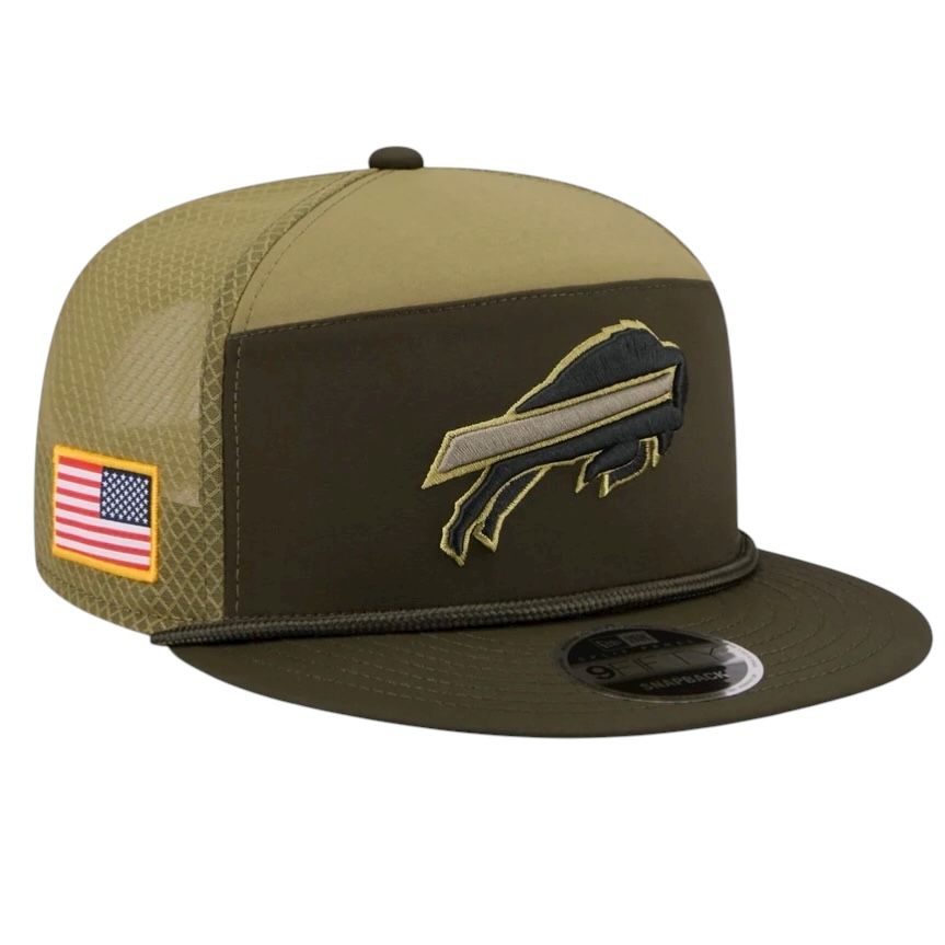 Buffalo Bills Men's Dark Green New Era 2025 Salute to Service Split Panel 9FIFTY Snapback Hat