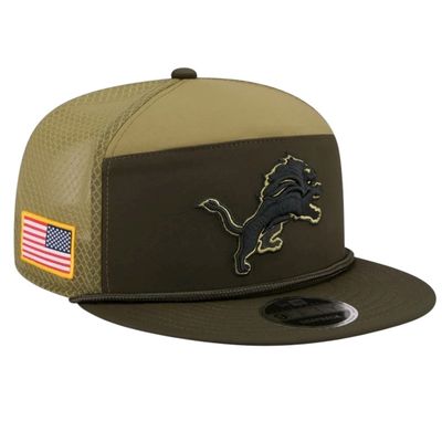 Detroit Lions Men's Dark Green New Era 2025 Salute to Service Split Panel 9FIFTY Snapback Hat