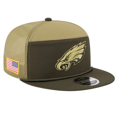 Philadelphia Eagles Men's Dark Green New Era 2025 Salute to Service Split Panel 9FIFTY Snapback Hat Philadelphia Eagles Men's Dark Green New Era 2025 Salute to Service Split Panel 9FIFTY Snapback Hat
