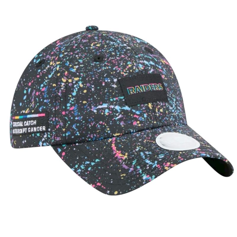 Los Angeles Raiders Women's Black New Era 2025 NFL Crucial Catch Pony Tail Adjustable Hat