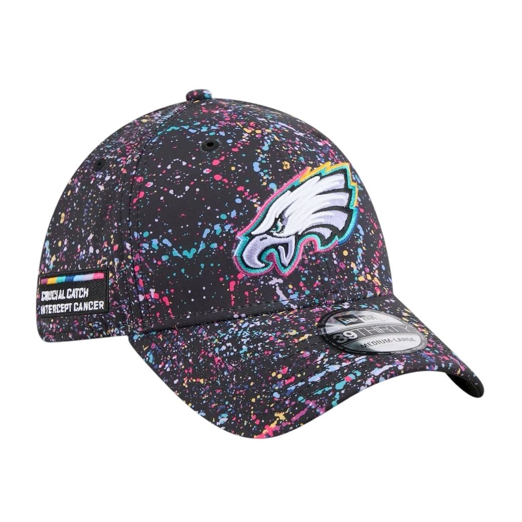 Philadelphia Eagles Men's Black New Era 2025 NFL Crucial Catch 39THIRTY Flex Hat Philadelphia Eagles Men's Black New Era 2025 NFL Crucial Catch 39THIRTY Flex Hat