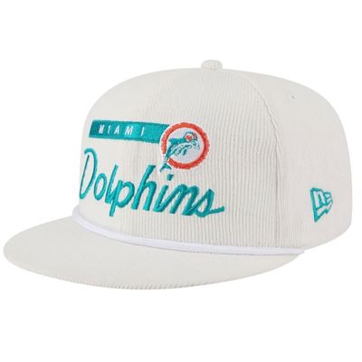 Miami Dolphins Men’s White Historic New Era 9Fifty Corduroy Rope Hat