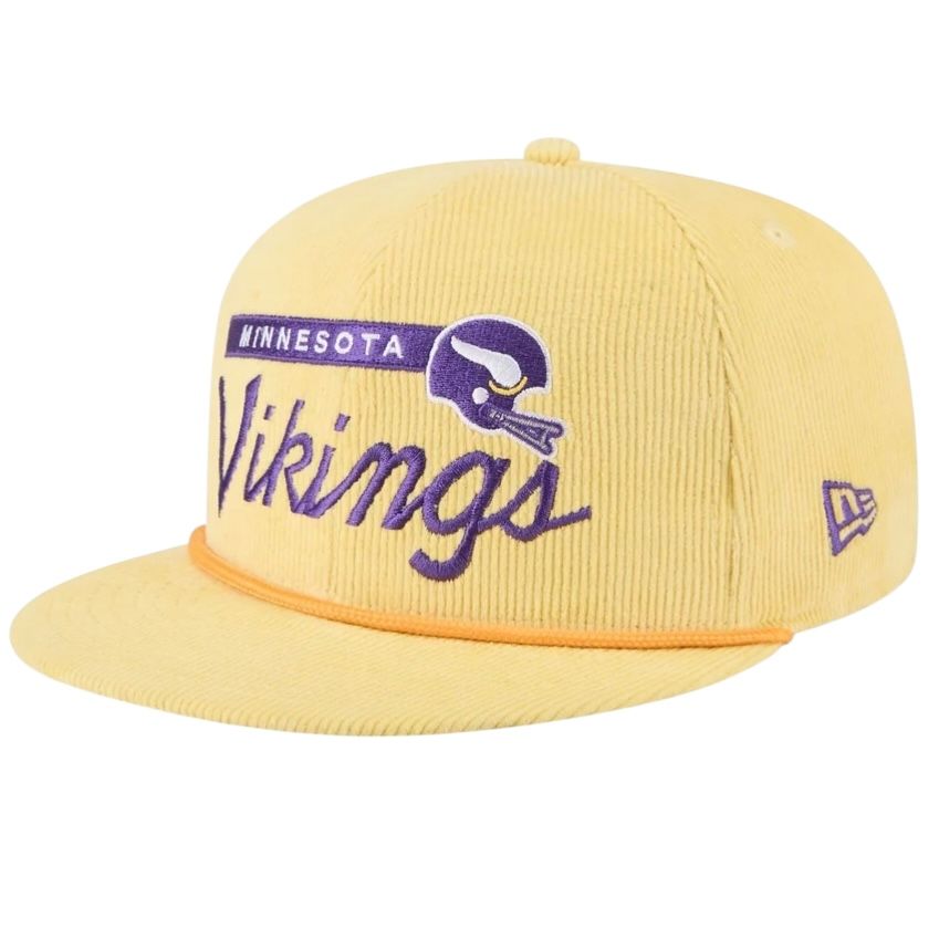 Minnesota Vikings Men’s Yellow Historic New Era 9Fifty Corduroy Rope Hat