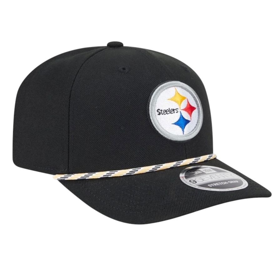 Pittsburgh Steelers Men's Black Multi-Rope New Era 9SEVENTY Stretch-Snap Hat