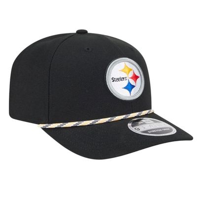 Pittsburgh Steelers Men's Black Multi-Rope New Era 9SEVENTY Stretch-Snap Hat