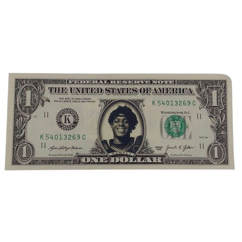 Jalen Ramsey Famous Face Dollar Bill