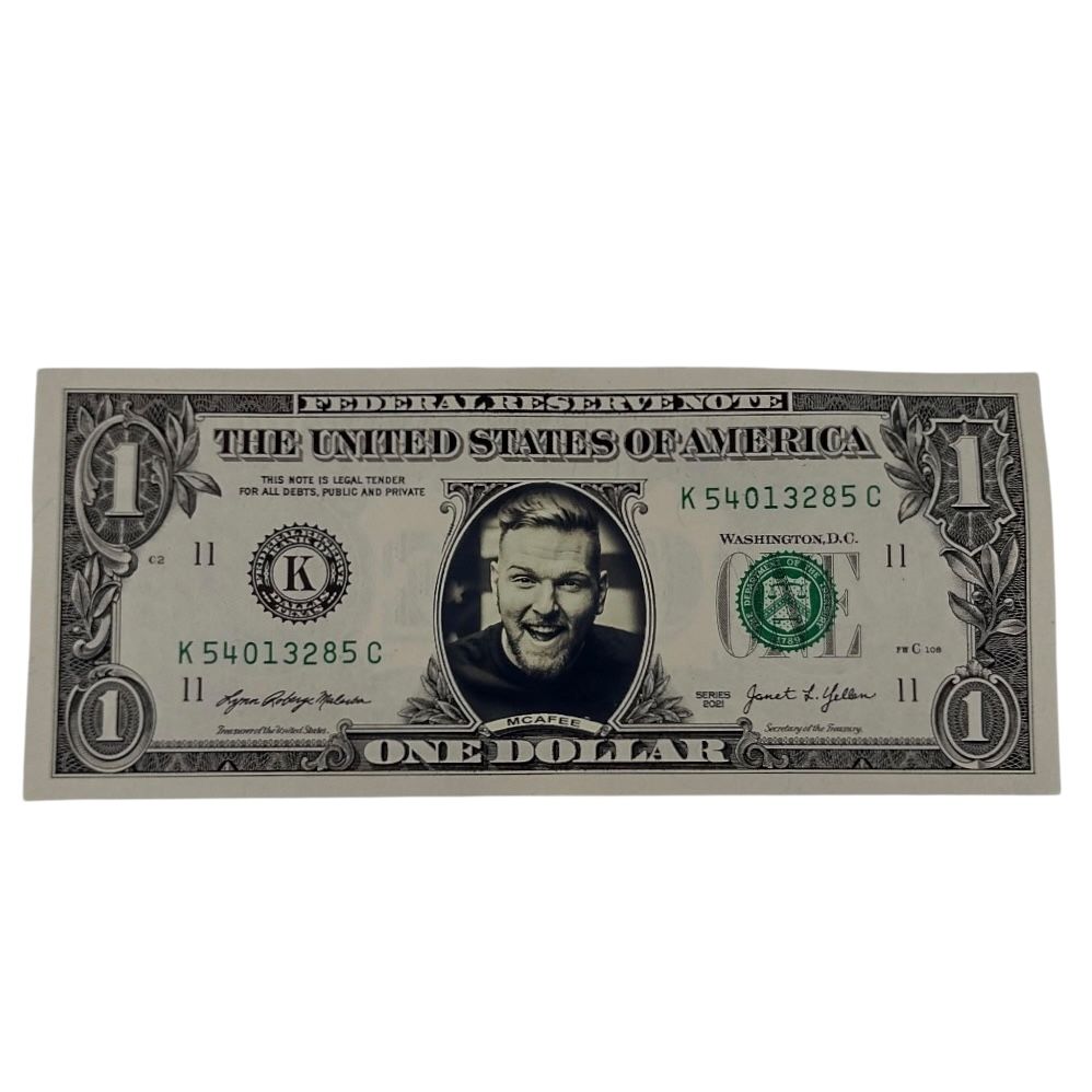 Pat McAfee Famous Face Dollar Bill