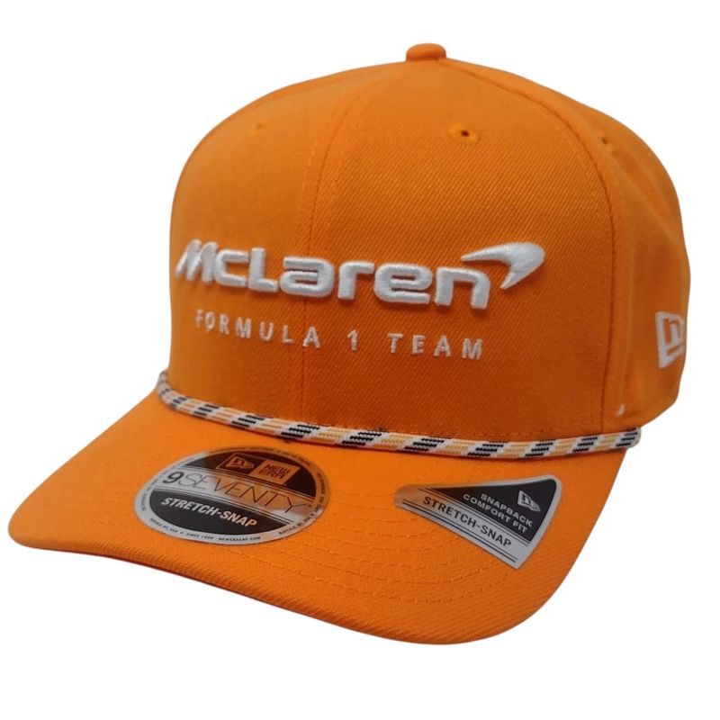 McLaren Formula 1 Team Men's Orange Multi Rope New Era 9Seventy Stretch-Snap Hat