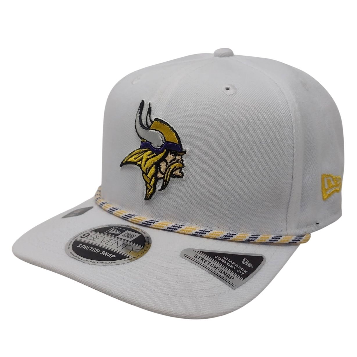 Minnesota Vikings Men's White Multi-Rope New Era 9SEVENTY Stretch-Snap Hat