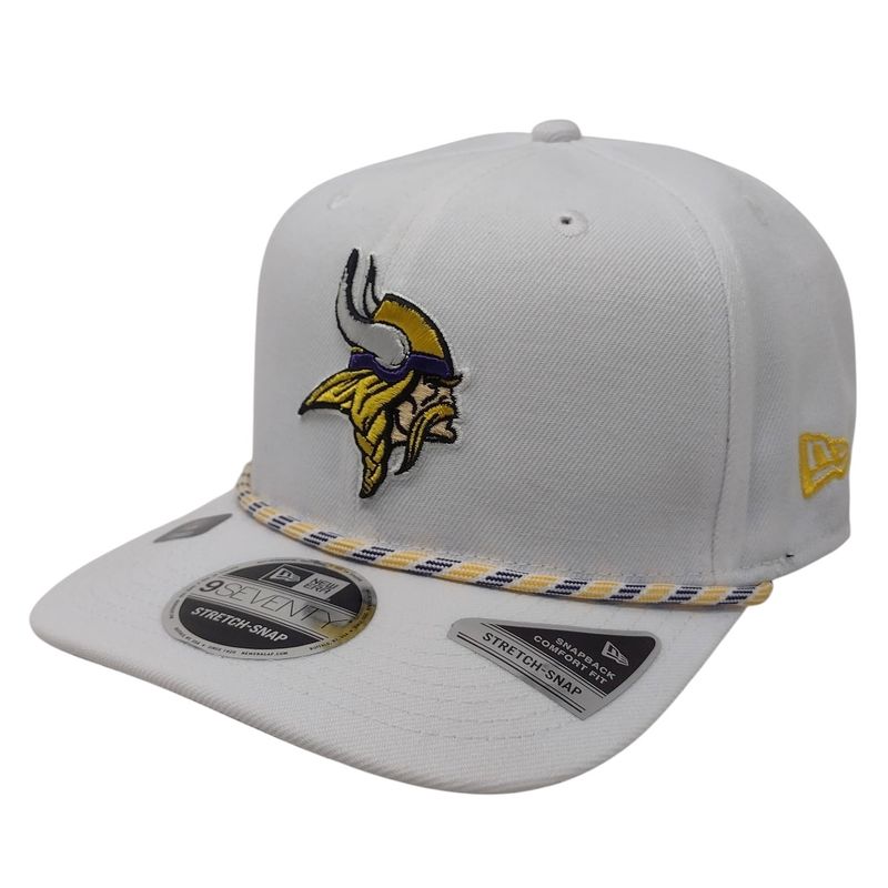 Minnesota Vikings Men's White Multi-Rope New Era 9SEVENTY Stretch-Snap Hat Minnesota Vikings Men's White Multi-Rope New Era 9SEVENTY Stretch-Snap Hat