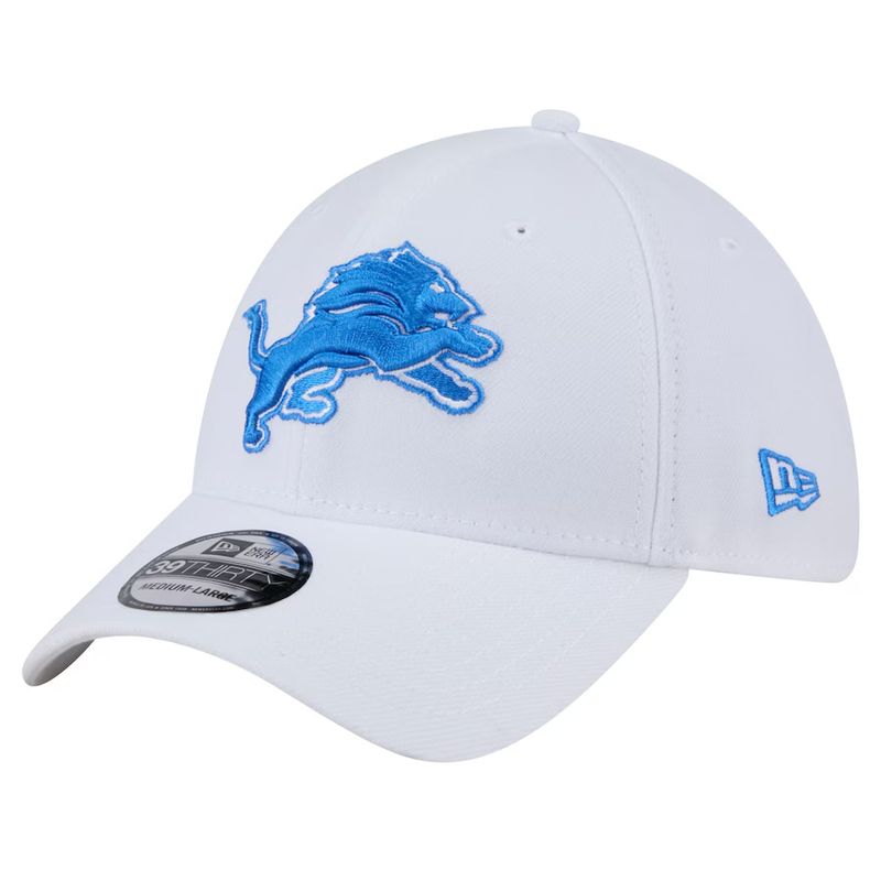 Detroit Lions Men's White New Era 39Thirty Hat