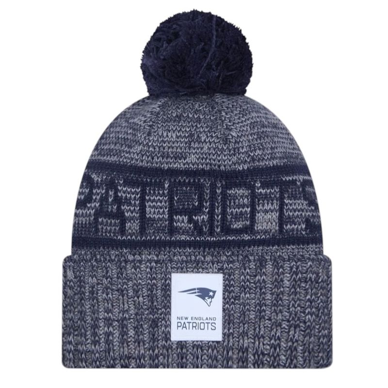 New England Patriots Men’s New Era 2025 Sideline Cold Weather Cuffed Knit Pom Hat New England Patriots Men’s New Era 2025 Sideline Cold Weather Cuffed Knit Pom Hat
