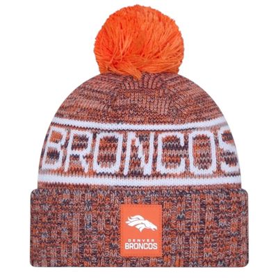 Denver Broncos Men’s New Era 2025 Sideline Cold Weather Cuffed Knit Pom Hat Denver Broncos Men’s New Era 2025 Sideline Cold Weather Cuffed Knit Pom Hat