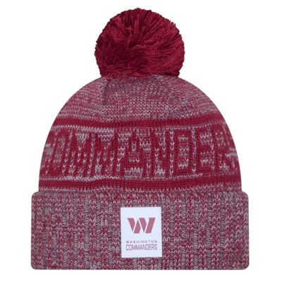 Washington Commanders Men’s New Era 2025 Sideline Cold Weather Cuffed Knit Pom Hat Washington Commanders Men’s New Era 2025 Sideline Cold Weather Cuffed Knit Pom Hat