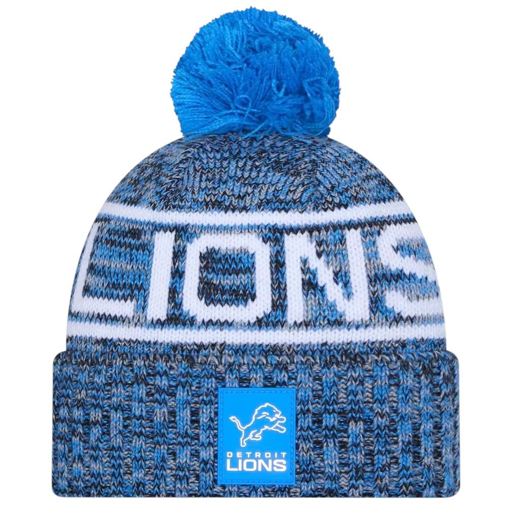 Detroit Lions Men’s New Era 2025 Sideline Cold Weather Cuffed Knit Pom Hat Detroit Lions Men’s New Era 2025 Sideline Cold Weather Cuffed Knit Pom Hat