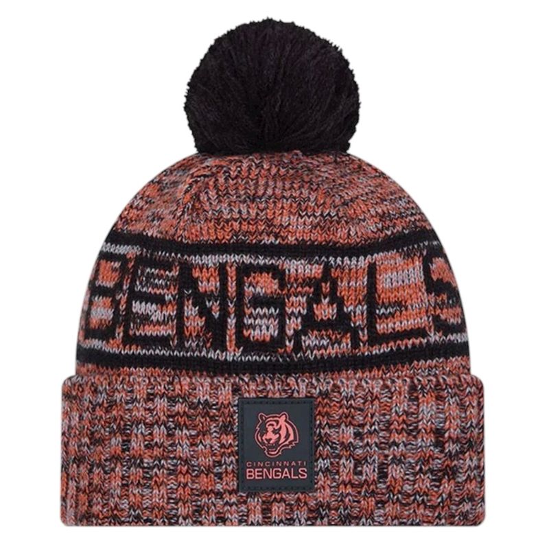 Cincinnati Bengals Men’s New Era 2025 Sideline Cold Weather Cuffed Knit Pom Hat Cincinnati Bengals Men’s New Era 2025 Sideline Cold Weather Cuffed Knit Pom Hat